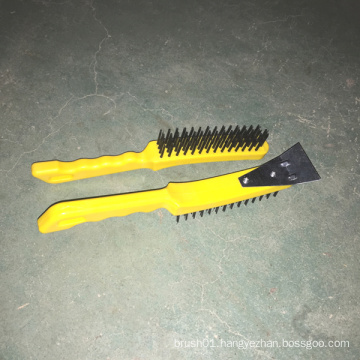 Plastic Handle Steel Wire Brush with Schleifer (YY-570)